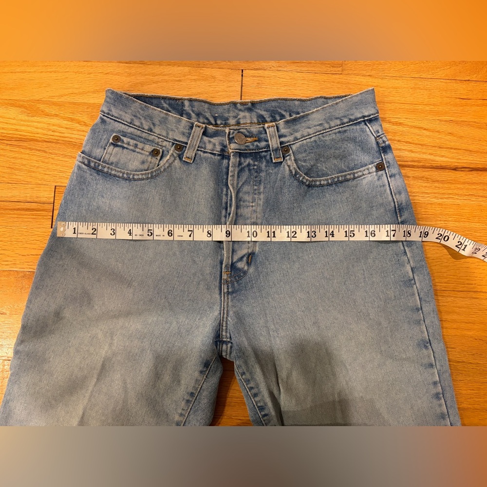 Gap Blue Jeans Button Fly, Straight Leg, Sz 8 Long, Vintage 90s - Picture 9 of 11